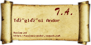 Téglási Andor névjegykártya